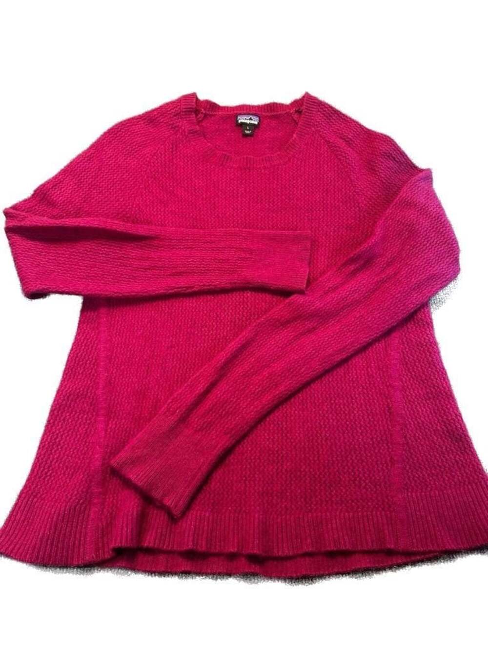 Patagonia Women's Textured Knit Crewneck Sweater Size L Classic Preppy Active